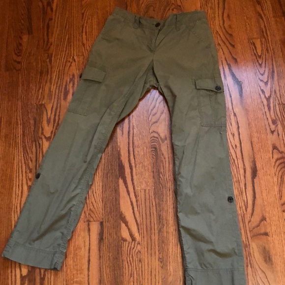 Lands’ End Khaki Green Pants 6 Roll Up Capris 31 converts - Picture 2 of 8